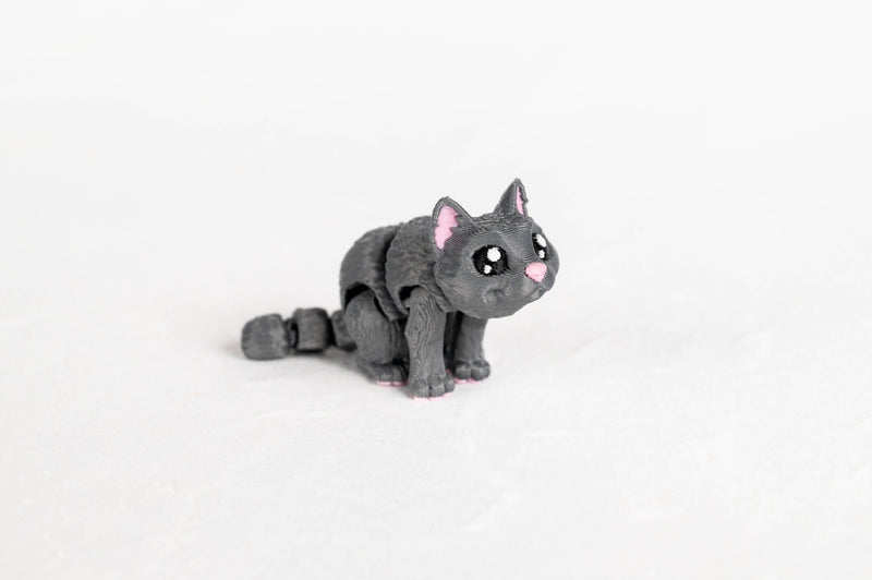 Gray Cat: Silver Mamal Pet 3D Printed Animal
