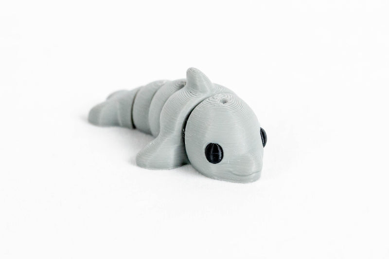 Dolphin : Gray Silver Fish Sea Ocean 3D Printed Animal