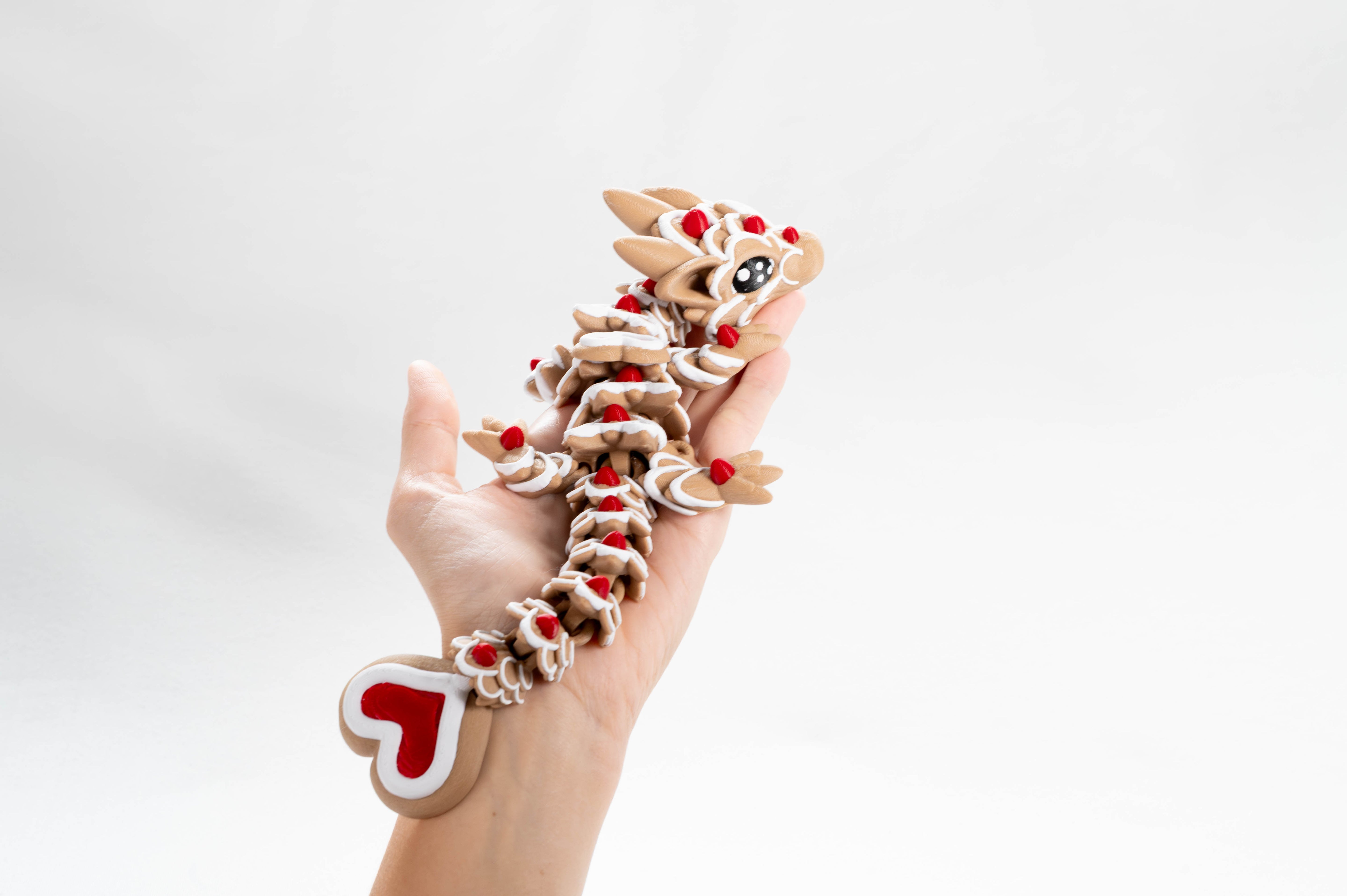 large red heart cookie dragon