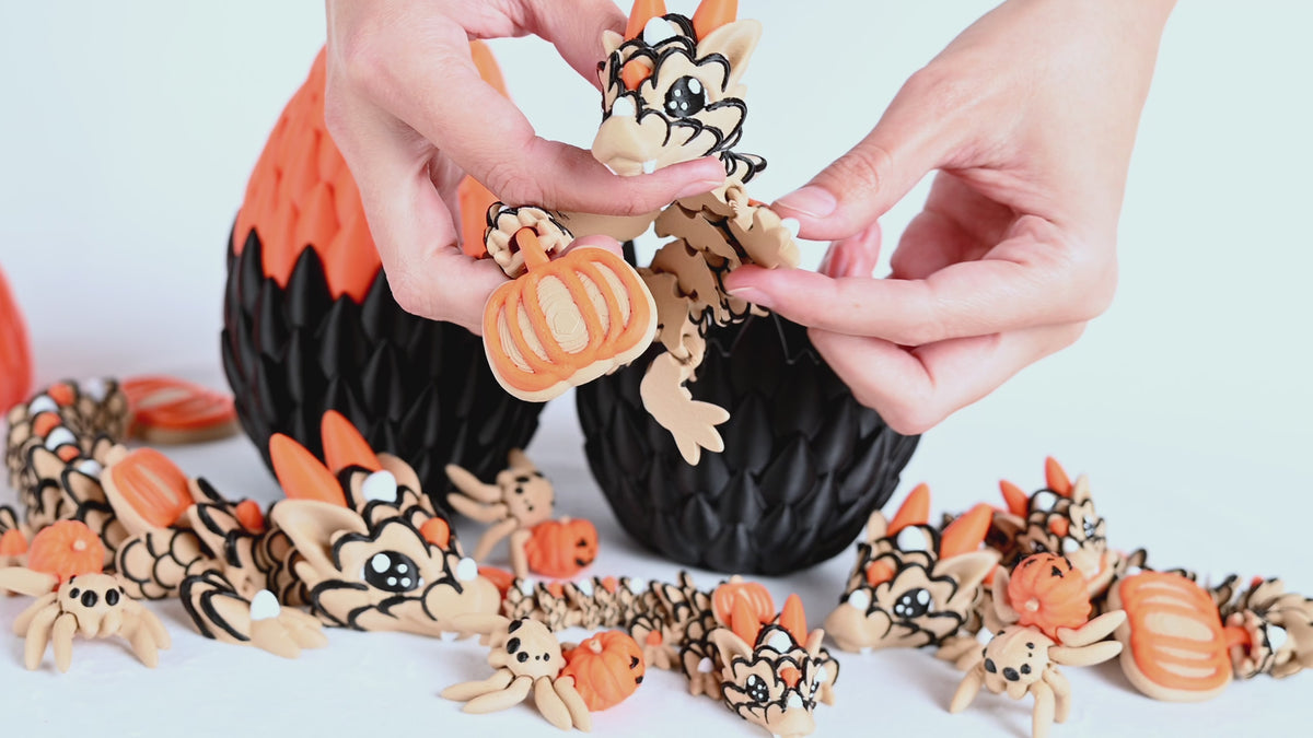 Load video: 3d printed dragons halloween theme with dragon eggs