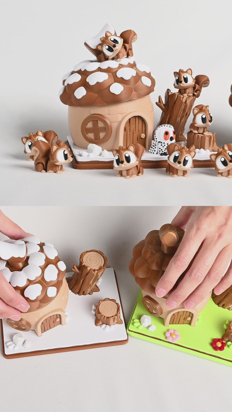 Video showcasing the summer and winter squirrel sets fidget toys