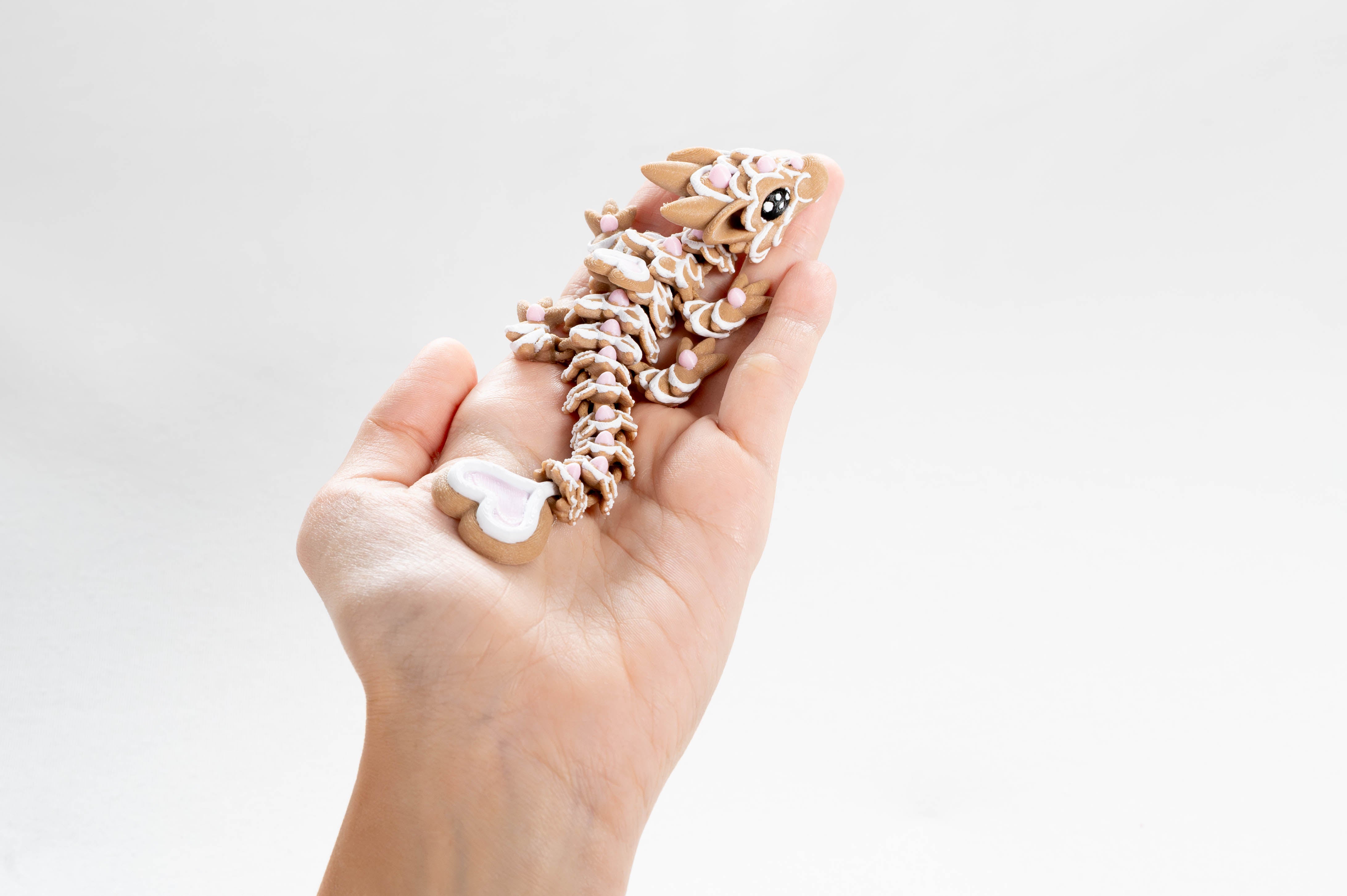 small pink heart cookie dragon